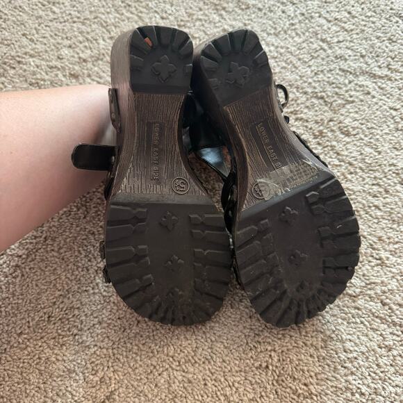 Lower East Side Chunky Heel Strappy Studded Sandals Women's Size 5.5 Brown Y2K - Picture 5 of 11